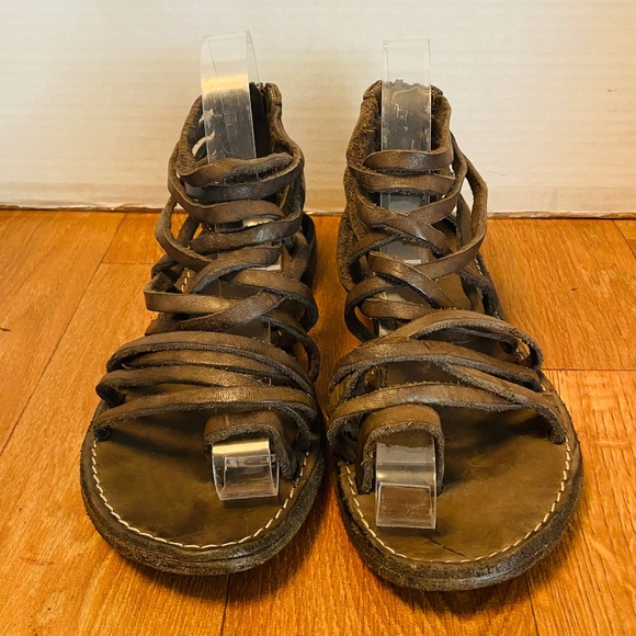 Ash, Italy, Hand Made Women's Brown Leather Strappy Sandals, 40 / 9. - Picture 8 of 8